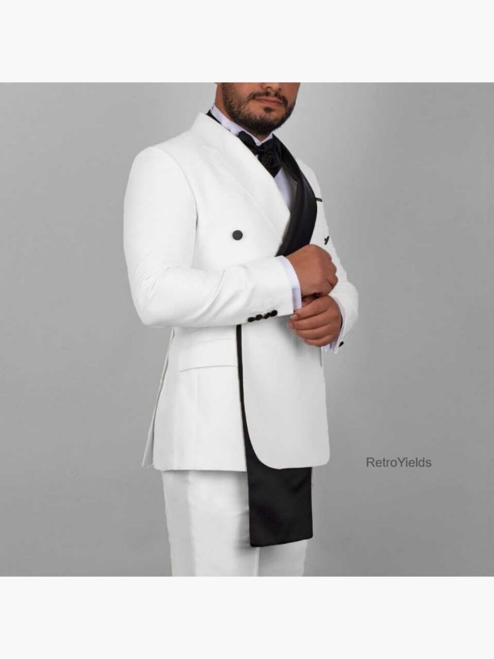 Men's Tuxedo Blazer Shawl Lapel Formal Wedding Dinner Jacket - Picture 5 of 7